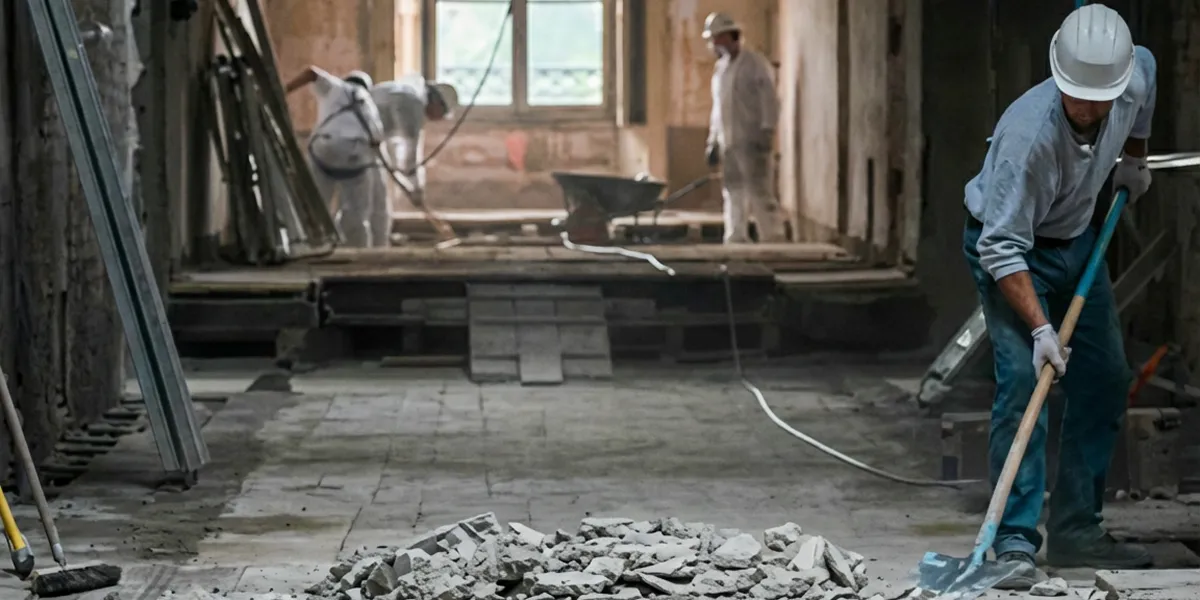 fire damage restoration professionals performing structural cleanup and restoration after a fire in Detroit, MI