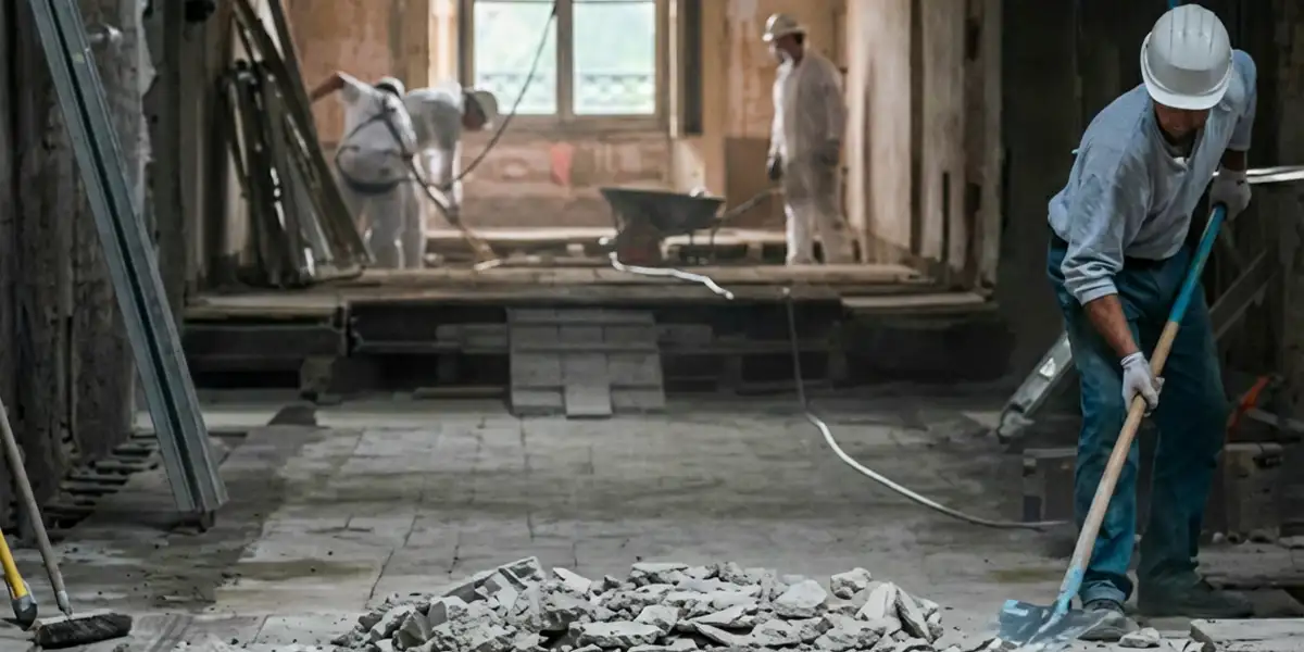 fire damage restoration professionals performing structural cleanup and restoration after a fire in Detroit, MI
