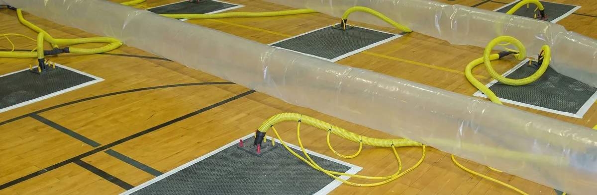 water clean up drying system set up to remove moisture and prevent further damage in Detroit, MI